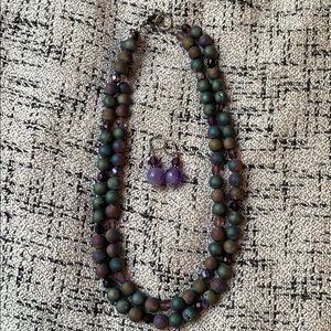 Iridescent Necklace with Matching Earrings